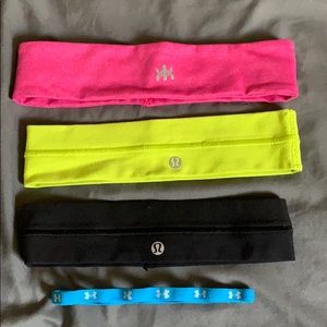 Lululemon, Under Armour, and Kyodan Headbands